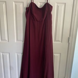 Birdy Grey Strapless Burgundy Dress
